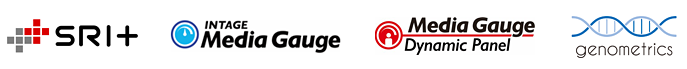 各種ロゴ画像（SRI＋、INTAGE Media Gauge、Media Gauge Dynamic Panel、genometrics）